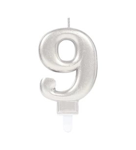 pilelistore 9 Rakam Mum Gümüş Renk