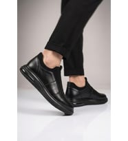 Voyager Siyah Hakiki Deri Slip-On Konfor Taban Erkek Casual Ayakkabı Sneaker 6961 M