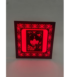 Yaşam Alanınıza Işıltılı Bir Dokunuş Lazer Kesim Pilli LED Işıklı Gece lambası Kırmızı