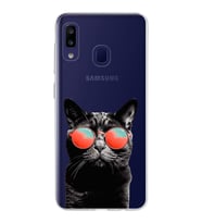 PrintiFy Samsung Galaxy M10s ile Uyumlu 1mm Slim Fit Kedi 3 050d Baskılı Şeffaf  Kılıf