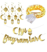 İyi Bayramlar 3D Tavan Süslü Banner Set