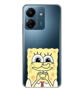 Xiaomi Redmi 13C Uyumlu Sunger Bob Tasarımlı Şeffaf Telefon Kılıfı