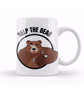 HELP THE BEAR Kupa Bardak Porselen