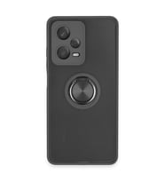 Xiaomi Redmi Note 12 5g Kılıf Montreal Yüzüklü Silikon Kapak - Siyah