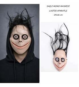 Saçlı Momo Korku Maskesi 24x16 Cm