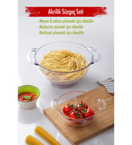 Akrilik Şeffaf 2 Li Süzgeç Seti ( Makarna & Pirinç Süzgeci )