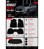 RENAULT RAFALE 2024-2026 Araca Özel 3D Paspas + 3D Bagaj Havuzu