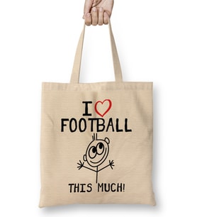 I Love Football This Much Bez Çanta Uzun Saplı