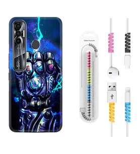 Tecno Spark 6 6 Go 8C 8 Pro 7 7 Pro Kılıf Kablo Koruma Spiral Silikon Thunder Play 1760