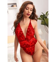 Mulvxbrf Brf02 Kadın Kırmızı Zarif Dantel Sırtı İp Askılı Babydoll Gecelik (Mulvix)