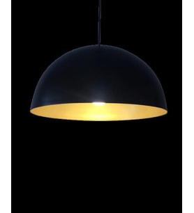 Retro Metal Sarkıt Avize Rustik Tekli Sarkıt Siyah İçi Sarı 40 cm (Burnt Olive)