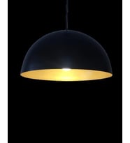 Retro Metal Sarkıt Avize Rustik Tekli Sarkıt Siyah İçi Sarı 40 cm (Burnt Olive)