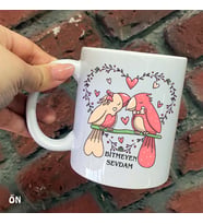 Size Özel Bitmeyen Sevda Seramik Baskılı Kupa Bardaklar