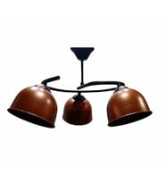 RİOLİGHT MODERN ÜÇLÜ BAKIR BAŞLIK METAL SARKIT AVİZE (Eskitme Altın)
