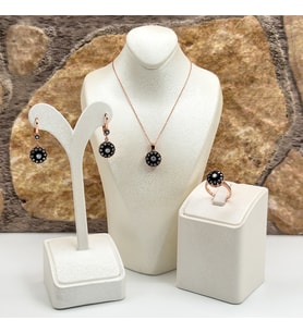 Elmas Montür Rosegold Modeli Gümüş Set Takım