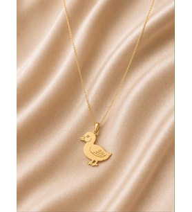 Kişiye Özel Minimal Ördek Kolye 925K Gümüş (Gold)