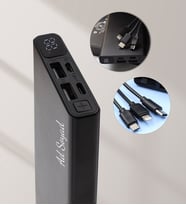 Kişiye Özel Led Ekran Göstergeli 10000 mAh Siyah Renk Powerbank