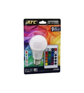 ATC-RGB-9W  KUMANDALI   9W=60W  RGB=16-RENKLİ LED AMPUL E27 800 LÜMEN 6500K 25.000 SAAT ÖMÜR (5343)