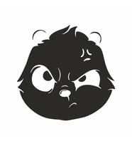 Kızgın Panda Araba Sticker siyah 16x16 CM (Siyah)