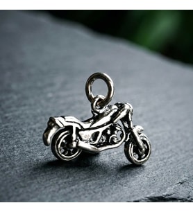 Gümüş Motosiklet Kolye Ucu 925 Ayar Gümüş Motosiklet Figürlü Erkek Kolye Ucu