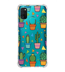 PrintiFy Samsung Galaxy M30S Uyumlu Water Color 4 Baskılı Şeffaf Köşe Korumalı Antişok Kılıf