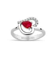 Bella Gloria Pırlanta Kırmızı Kuartz Kalp Yüzük (GPY0008)