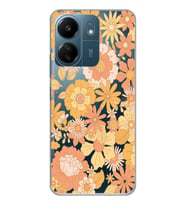 Xiaomi Redmi 13C Uyumlu Çiçek Desenli Şeffaf Telefon Kılıfı