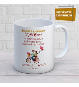 Kişiye Özel İsim Yazılabilir Sevgi Temalı Kupa Bardak