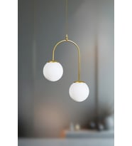 Zentia Sarkıt 2'li Camlı Avize - Şık Tasarımlı Modern Avize (Gold)