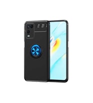 Oppo A54 4G Uyumlu Kılıf Zore Ravel Silikon Kapak (Siyah-Mavi)