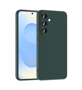 Coverzone Samsung Galaxy S25 FE ?le Uyumlu K?l?f Z-Mara Lansman Vieri Tam Koruma Arka Kapak Kamera Koruma �?k?nt?l? P�r�zs�z Y�zey Koyu Ye?il