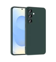 Coverzone Samsung Galaxy S25 FE ?le Uyumlu K?l?f Z-Mara Lansman Vieri Tam Koruma Arka Kapak Kamera Koruma �?k?nt?l? P�r�zs�z Y�zey Koyu Ye?il