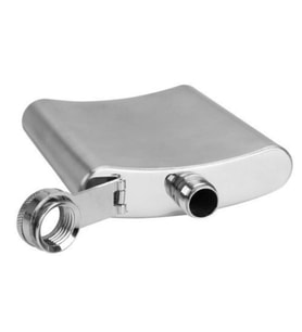 7 Oz Çelik Cep Matarası Viski Kanyak Kamp İçki Matara Şişesi 0.2 Litre (Metal)