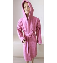 Ender Home Çocuk Bornozu Genç Bornozu Bukle Pamuklu Kapşonlu Bornoz 11-12 Yaş-Pembe