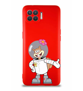 Oppo Reno 4 Lite Soft Premier Kapak Sandy Tasarımlı Silikon Kılıf - Kırmızı (Şeffaf)