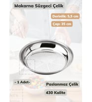 Makarna Süzgeci 35 cm Paslanmaz Çelik Süzgeç İnce