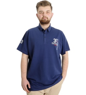 Mode XL Büyük Beden Erkek T-shirt Polo CAPTIAN 23338 İndigo
