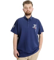 Mode XL Büyük Beden Erkek T-shirt Polo CAPTIAN 23338 İndigo