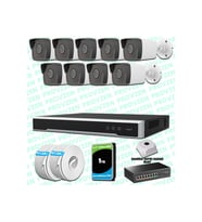 Provzen Hikvision 9 Kameralı IP 1080P Mikrofonlu Güvenlik Kamerası Olay Anında bildirim