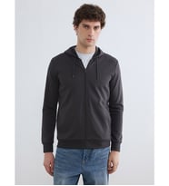 LCWAIKIKI Basic Kahverengi Kapüşonlu Erkek Fermuarlı Sweatshirt