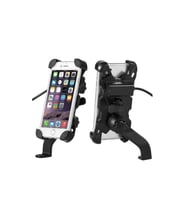 Motosiklet Şarjlı Telefon Tutucu Scooter Unıversal Metal Ayna ve Gidon Bağlantı Aparatlı