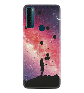 TCL 20 SE Kılıf Resimli Desenli Baskılı Silikon Kılıf Flowers Cat 2 1349