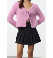 Kadın Modern Tarz Regular V Yaka Crop Triko Hırka