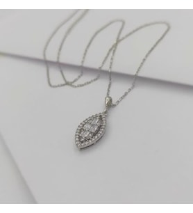 BAGET TAŞLI 925 AYAR GÜMÜŞ KOLYE