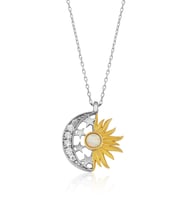OPAL TAŞLI GÜNEŞ KOLYE - 925 AYAR GÜMÜŞ KOLYE (Gold)