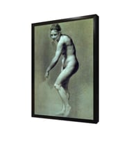 Female Nude Leaning Çerçeveli Mdf Tablo