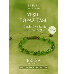 Sertifikalı Sentetik Yeşil Topaz Taşı Bileklik – Canlılık ve Dinginliğin Uyumu (Çok Renkli)