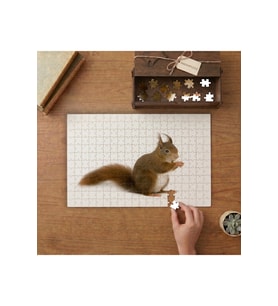 Sevimli Sincap Tasarımı 240 parça Ahşap Puzzle Ahşap Kutuda MP05013