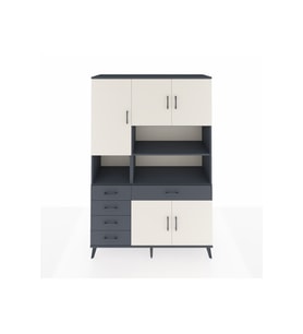 Hyperion Dolap 9 Raflı 5 Çekmeceli 5 Kapaklı 132x44x195 Antrasit-Aytaşı/Antrasit