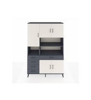 Hyperion Dolap 9 Raflı 5 Çekmeceli 5 Kapaklı 132x44x195 Antrasit-Aytaşı/Antrasit